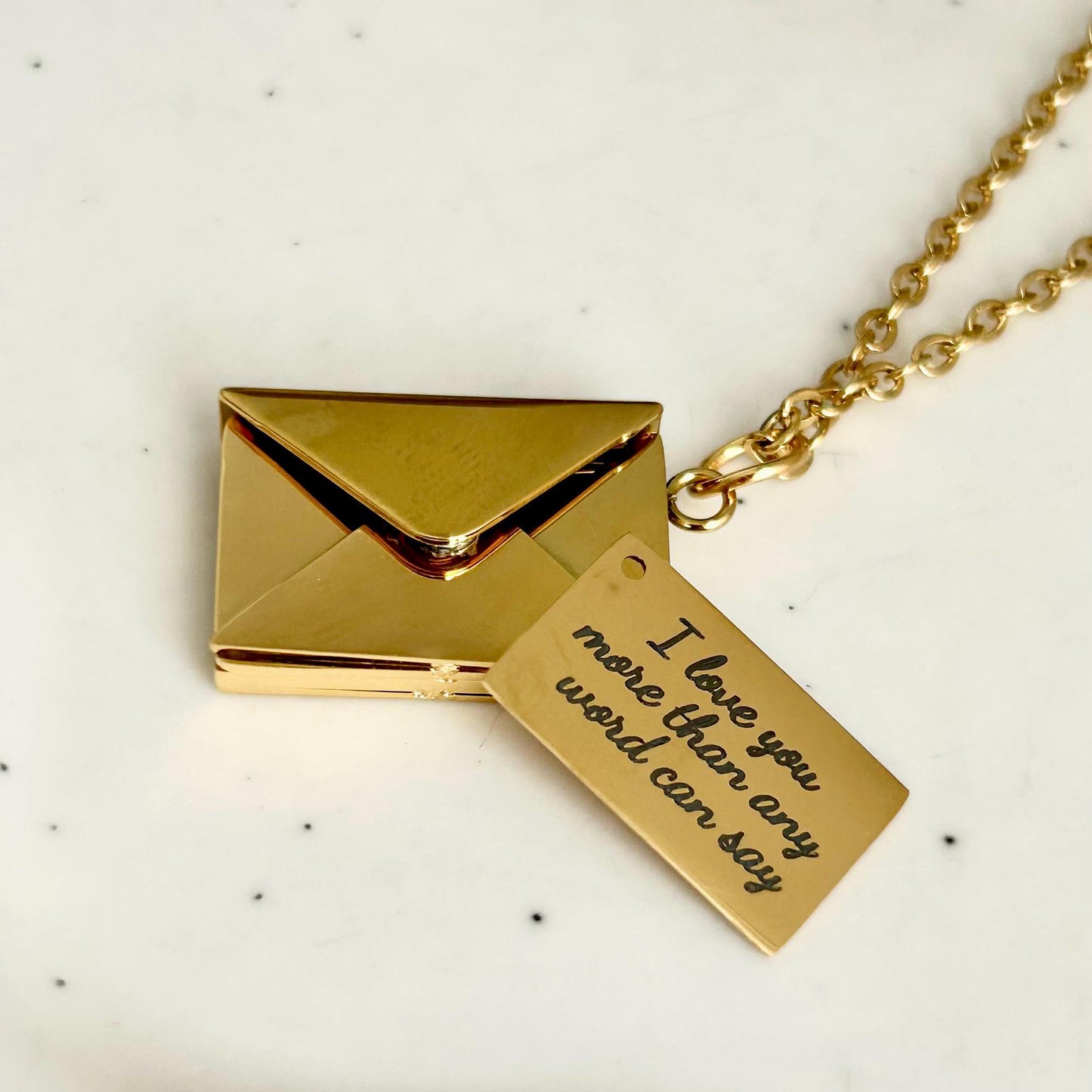 Collier enveloppe personnalisé, collier lettre d'amour, collier couple gravure en acier inoxydable, collier message secret personnalisé