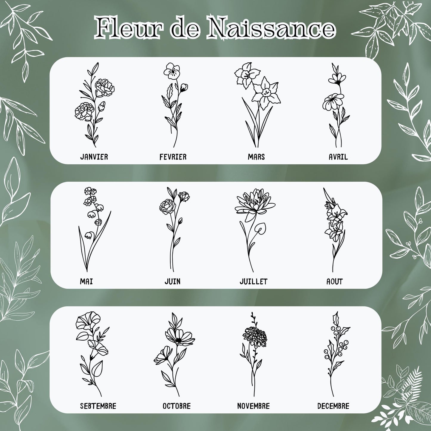 Collier floral personnalisé, collier femme fleur de naissance, collier maman, cadeau marraine, cadeau naissance, cadeau fête des mères