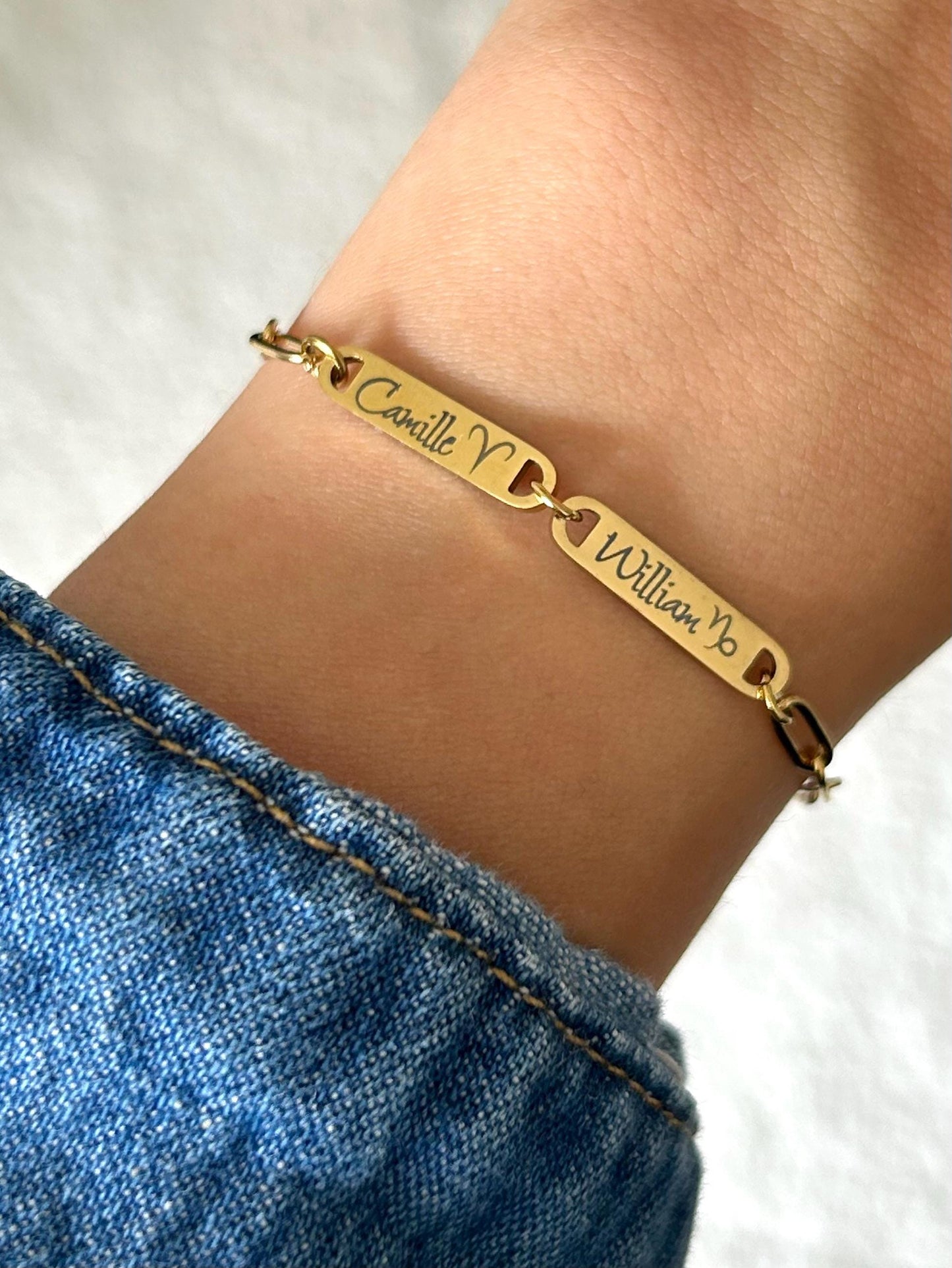 Bracelet Personnalisé Prénoms Enfants, Bijou Nom Zodiac Personnalisé, cadeau unisexe personnalisé, Cadeau Fête des Pères pour mari
