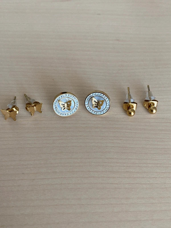 Ensemble de boucle d'oreilles, boucle d'oreille avec le motif papillon, cadeau pour elle