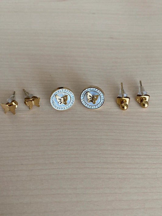 Ensemble de boucle d'oreilles, boucle d'oreille avec le motif papillon, cadeau pour elle
