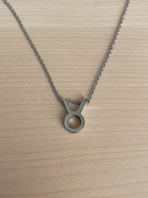 Collier pendentif zodiaque en acier inoxydable, collier chaîne argentée, signe taureau, idée cadeau