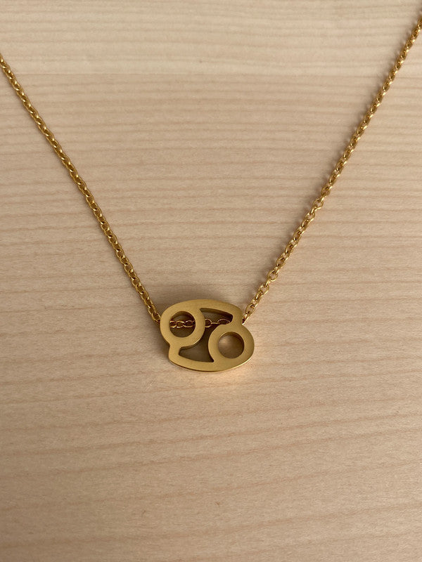 Collier pendentif zodiaque en acier inoxydable, collier chaîne dorée, signe cancer, idée cadeau