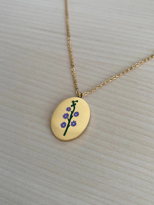 Collier floral en acier inoxydable, pendentif fleur Nénuphar, cadeau pour elle