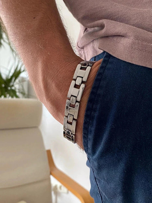 Bracelet de poignet en acier inoxydable de haute qualité, bracelet homme à maillons, cadeau pour lui