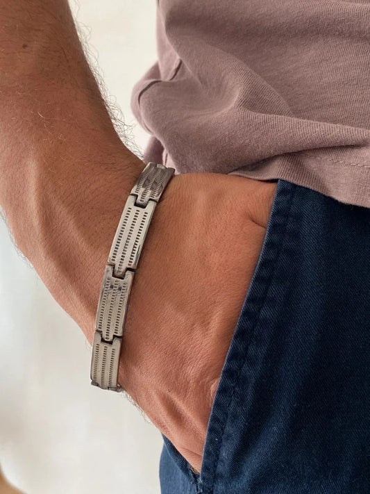 Bracelet de poignet en acier inoxydable de haute qualité, bracelet homme à maillons, cadeau pour lui