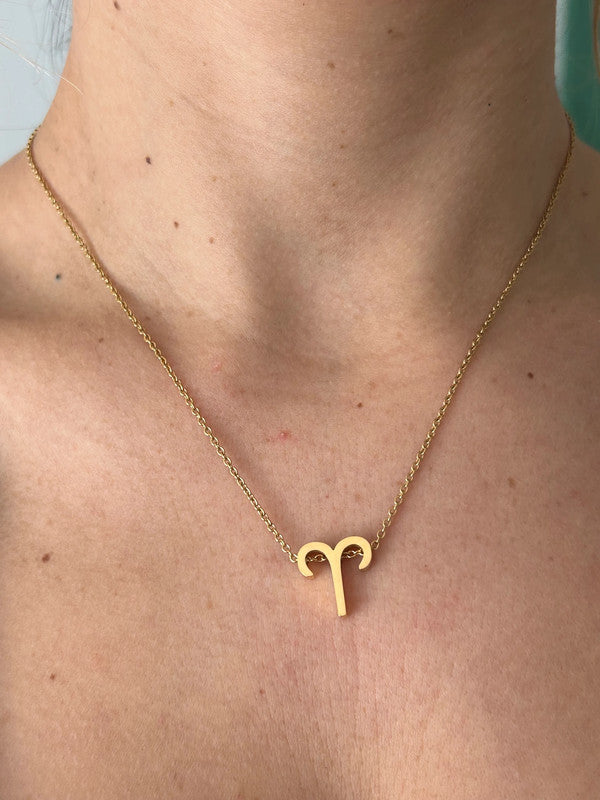 Collier pendentif zodiaque en acier inoxydable, collier chaîne dorée, signe bélier, idée cadeau