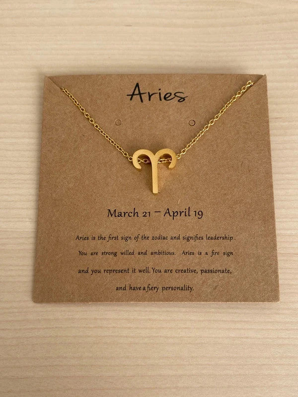 Collier pendentif zodiaque en acier inoxydable, collier chaîne dorée, signe bélier, idée cadeau