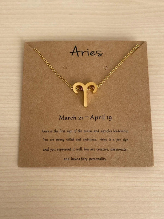 Collier pendentif zodiaque en acier inoxydable, collier chaîne dorée, signe bélier, idée cadeau