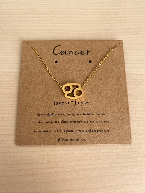 Collier pendentif zodiaque en acier inoxydable, collier chaîne dorée, signe cancer, idée cadeau