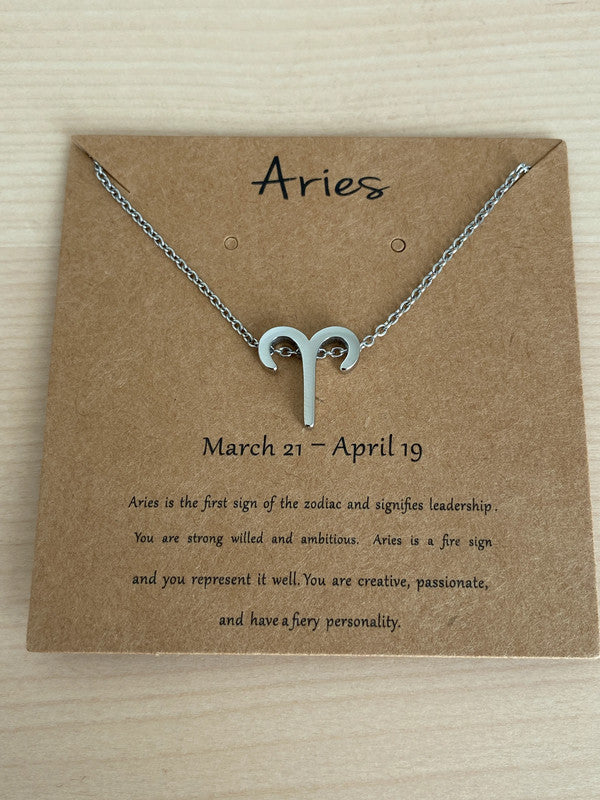 Collier pendentif zodiaque en acier inoxydable, collier chaîne argentée, signe bélier, idée cadeau