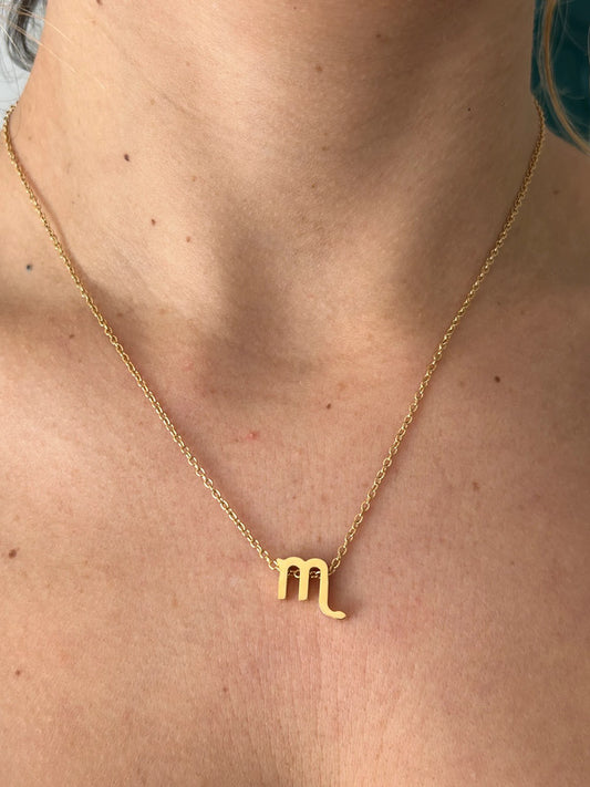 Collier pendentif zodiaque en acier inoxydable, collier chaîne dorée, signe scorpion, idée cadeau
