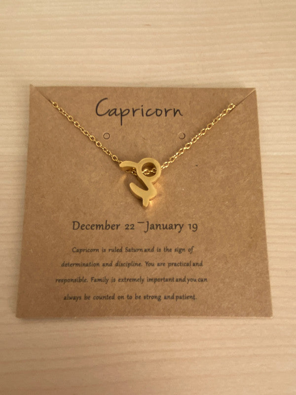 Collier pendentif zodiaque en acier inoxydable, collier chaîne dorée, signe capricorne, idée cadeau
