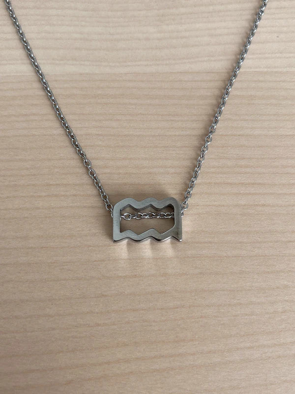 Collier pendentif zodiaque en acier inoxydable, collier chaîne argentée, signe verseau, idée cadeau
