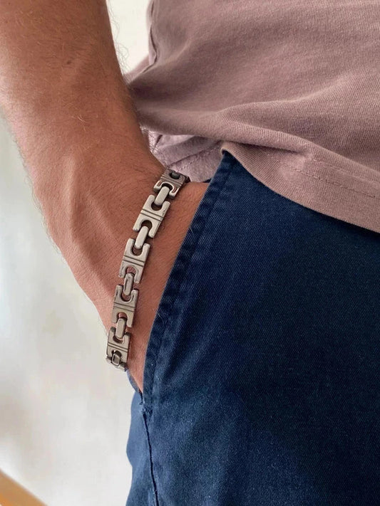 Bracelet de poignet en acier inoxydable de haute qualité, bracelet homme à maillons, cadeau pour lui