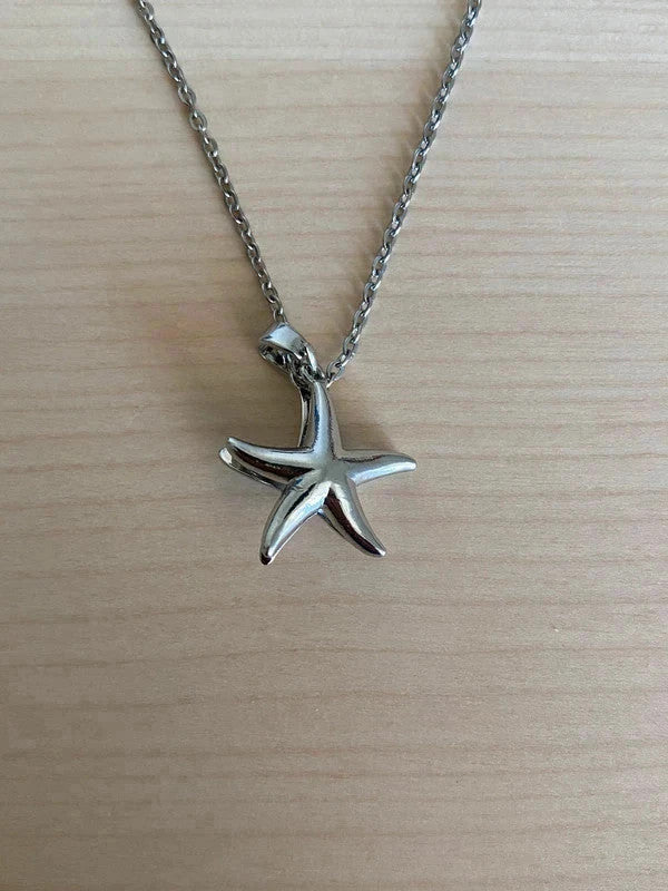 Collier pendentif étoile de mer, pendentif perle, collier pour couple, cadeau pour elle