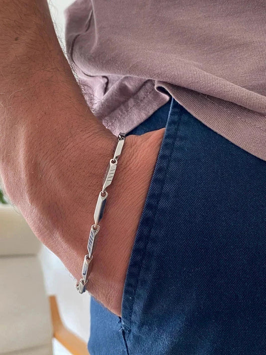 Bracelet homme en acier inoxydable, bracelet gourmette unisexe, accessoire homme