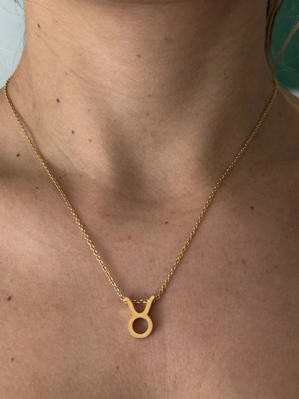 Collier pendentif zodiaque en acier inoxydable, collier chaîne dorée, signe taureau, idée cadeau