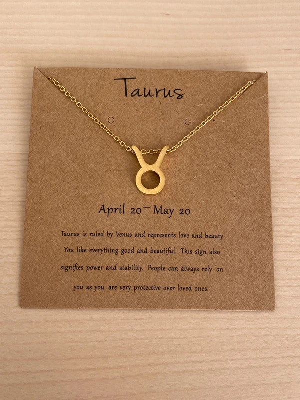 Collier pendentif zodiaque en acier inoxydable, collier chaîne dorée, signe taureau, idée cadeau