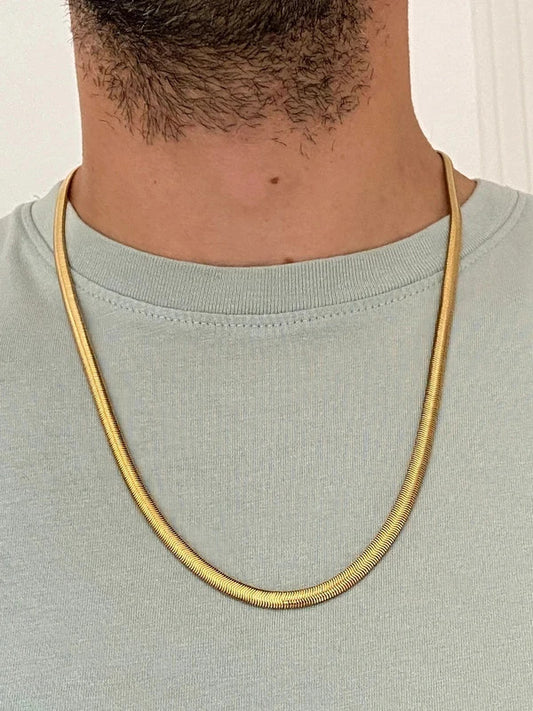 Collier en acier inoxydable, collier chaîne italienne, bijou homme, cadeau pour lui