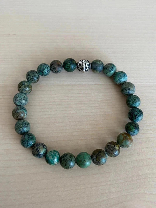 Bracelet en pierre naturelle, bracelet turquoise africaine, cadeau unisexe