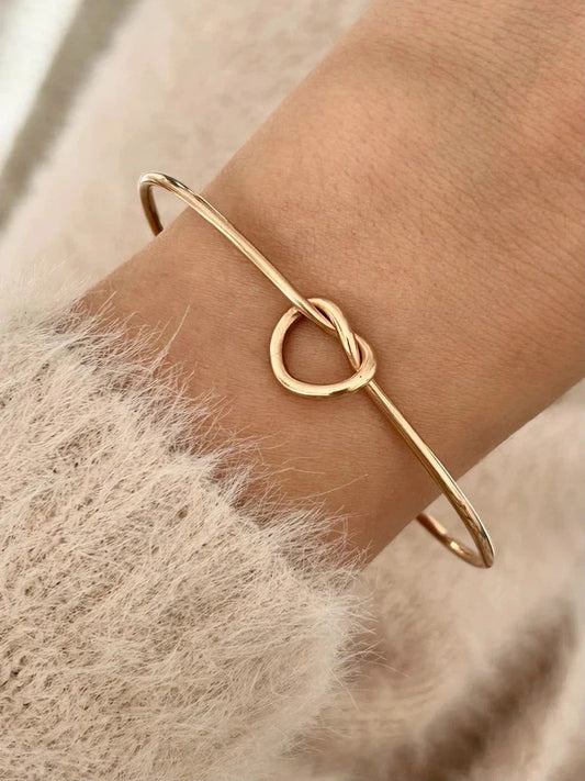 Bracelet jonc acier inoxydable, bijou or rosé, bracelet minimaliste, cadeau pour elle