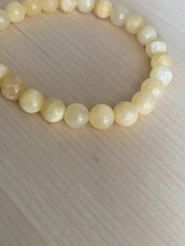 Bracelet pierre naturelle, bracelet calcite, bracelet semi-précieux, cadeau unisexe