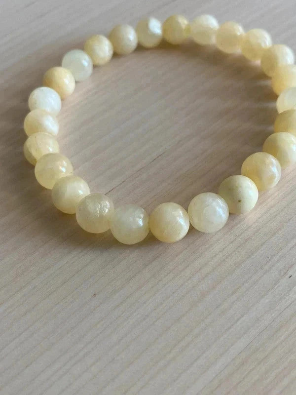 Bracelet pierre naturelle, bracelet calcite, bracelet semi-précieux, cadeau unisexe