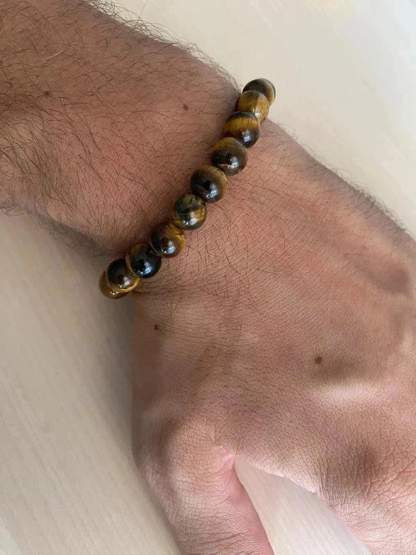 Bracelet pierre naturelle, bracelet œil tigre, bracelet semi-précieux, cadeau unisexe