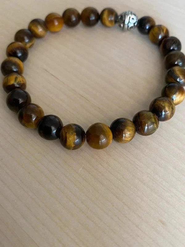 Bracelet pierre naturelle, bracelet œil tigre, bracelet semi-précieux, cadeau unisexe