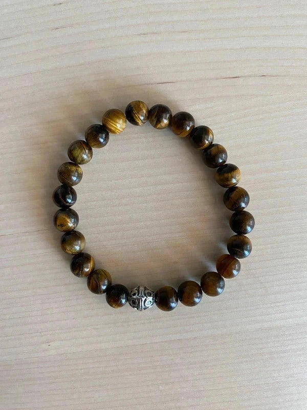 Bracelet pierre naturelle, bracelet œil tigre, bracelet semi-précieux, cadeau unisexe