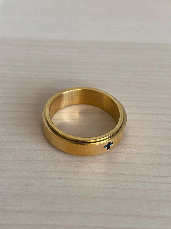 Bague Croix en Acier Inoxydable, Bijou Chrétien Élégant pour Homme, Cadeau Religieux