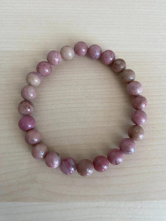 Bracelet en pierre naturelle, bracelet rhodonite, cadeau unisexe