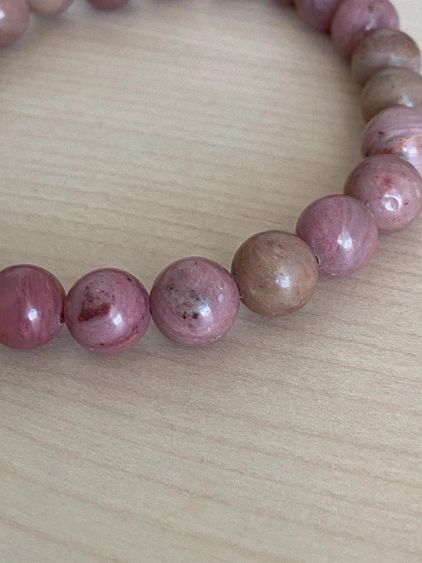 Bracelet en pierre naturelle, bracelet rhodonite, cadeau unisexe