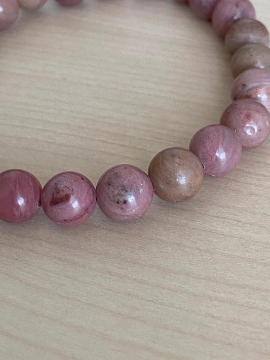 Bracelet en pierre naturelle, bracelet rhodonite, cadeau unisexe