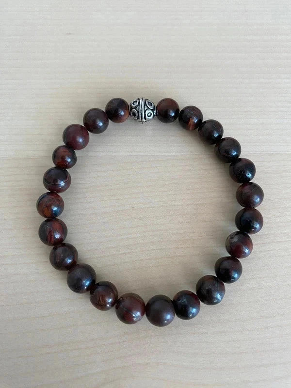 Bracelet en pierre naturelle, bracelet oeil de faucon, cadeau unisexe