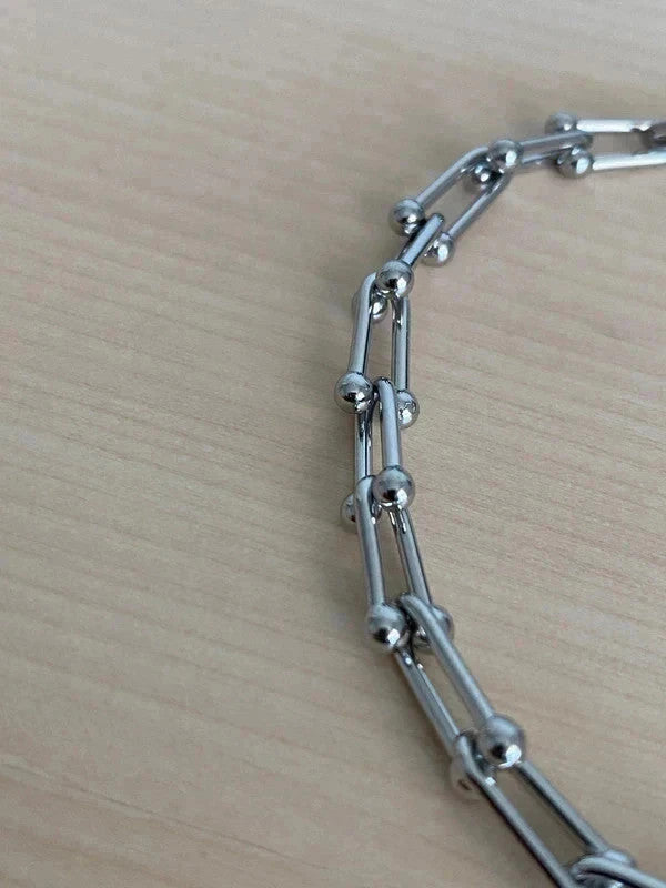 Bracelet chaîne à maillons, bracelet style fer à cheval, cadeau unisexe