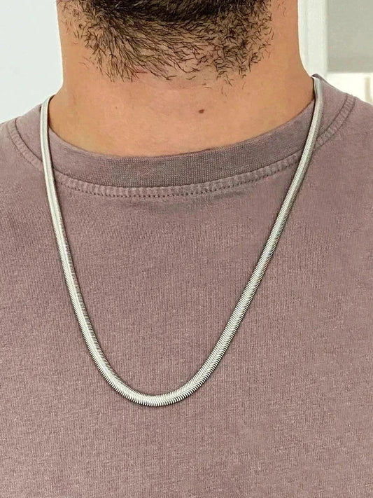 Collier en acier inoxydable, collier chaîne italienne, bijou homme, cadeau pour lui