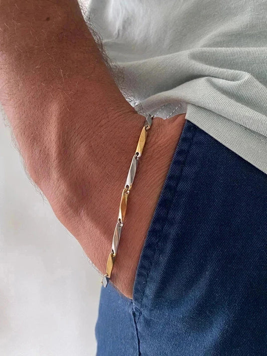Bracelet homme en acier inoxydable, bracelet gourmette unisexe, accessoire homme