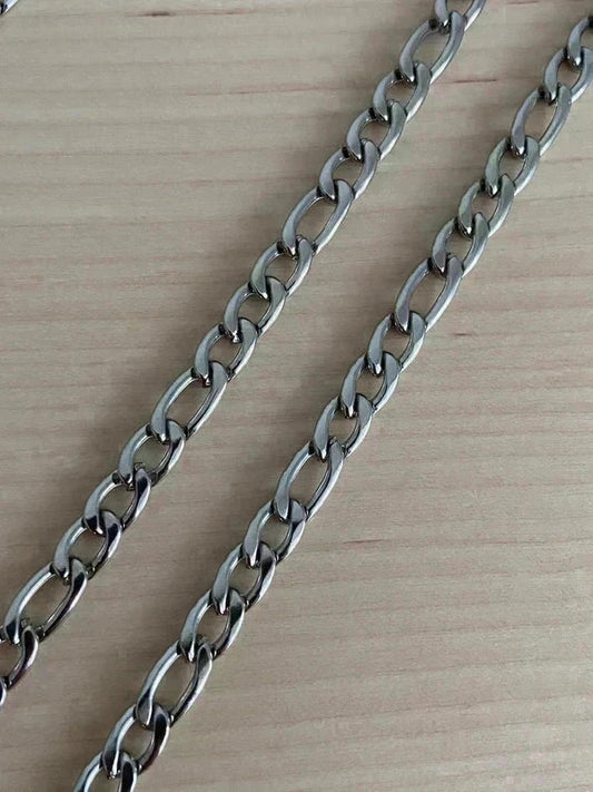 Collier homme en acier inoxydable, collier chaîne figaro, bijou homme, cadeau pour lui