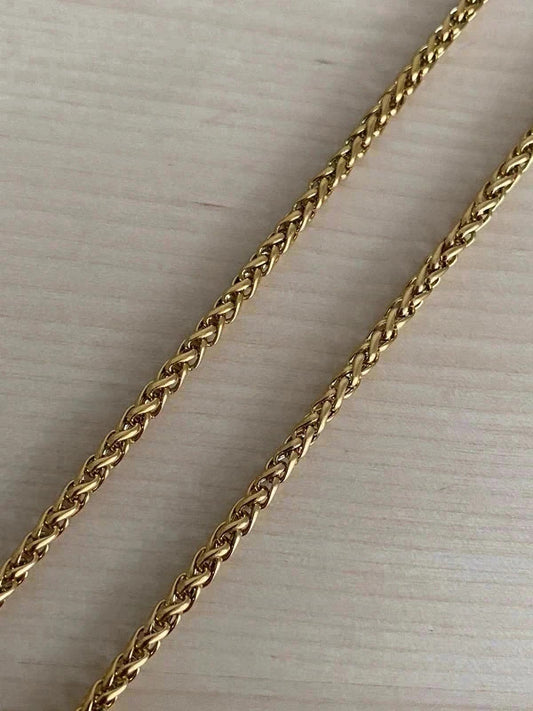 Collier en acier inoxydable pour homme, collier byzantine doré 3mm, cadeau pour lui