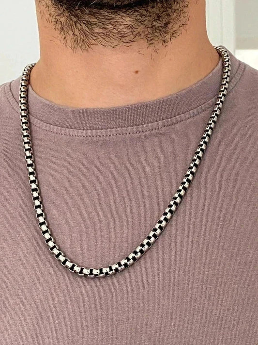 Collier homme en acier inoxydable, collier chaîne sétaire, bijou homme, cadeau pour lui