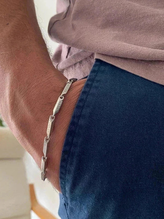 Bracelet homme en acier inoxydable, bracelet gourmette unisexe, accessoire homme