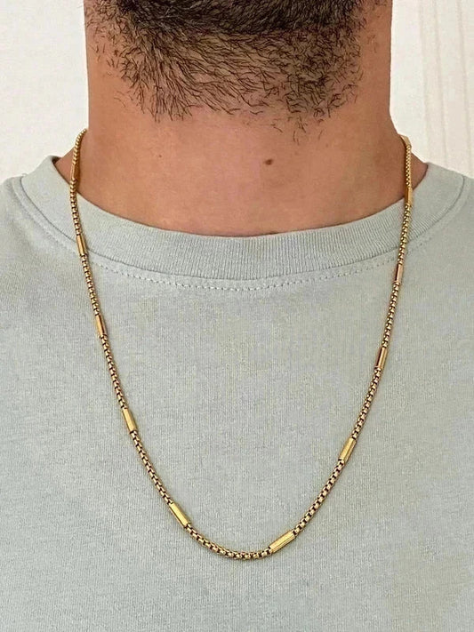 Collier homme en acier inoxydable, collier chaîne sétaire avec maillons, cadeau pour lui