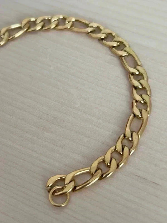 Bracelet en acier inoxydable, bracelet chaîne figaro, bijou homme, cadeau pour lui