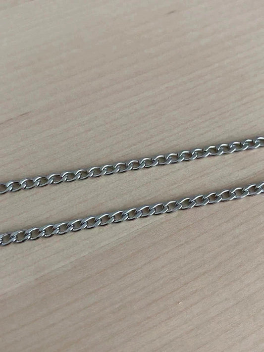 Collier homme en acier inoxydable, collier chaîne argentée cubaine, bijou homme, cadeau pour lui