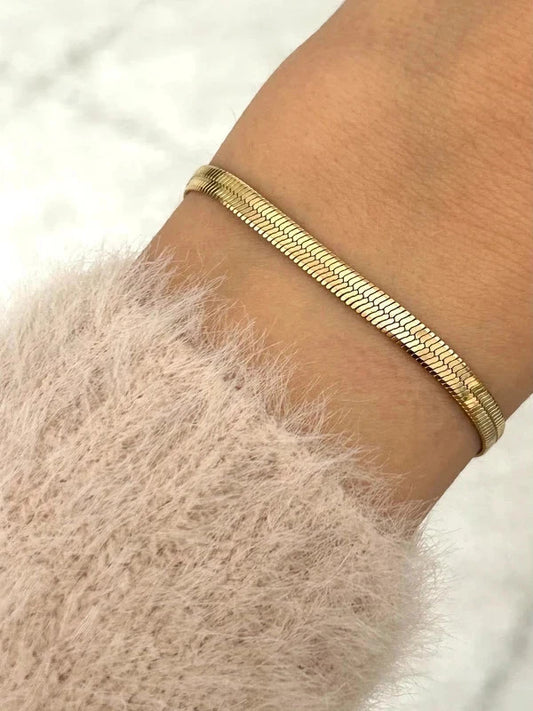 Bracelet en acier inoxydable, bracelet chaîne italienne, cadeau pour femme