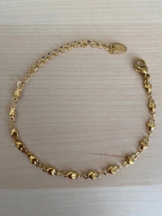 Bracelet chaîne dorée en acier inoxydable, bracelet forme cœur, bijou femme, cadeau pour elle