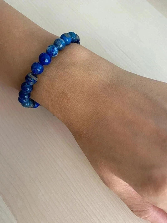 Bracelet pierre naturelle, bracelet lapis-lazuli, bracelet semi-précieux, cadeau unisexe