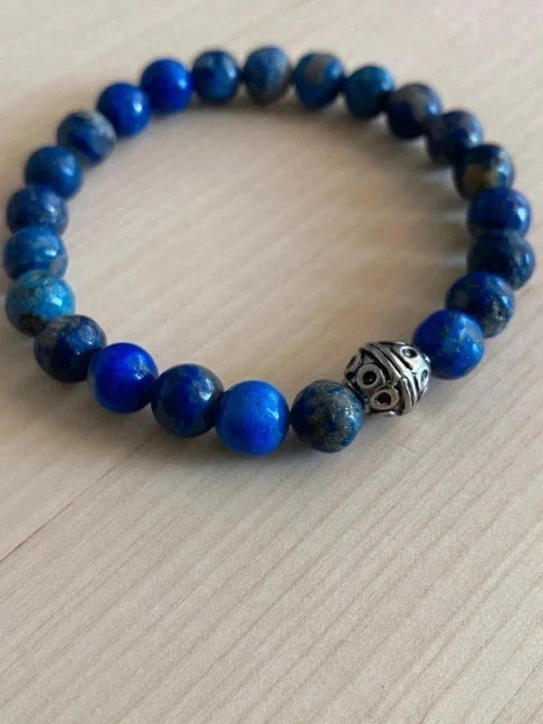 Bracelet pierre naturelle, bracelet lapis-lazuli, bracelet semi-précieux, cadeau unisexe